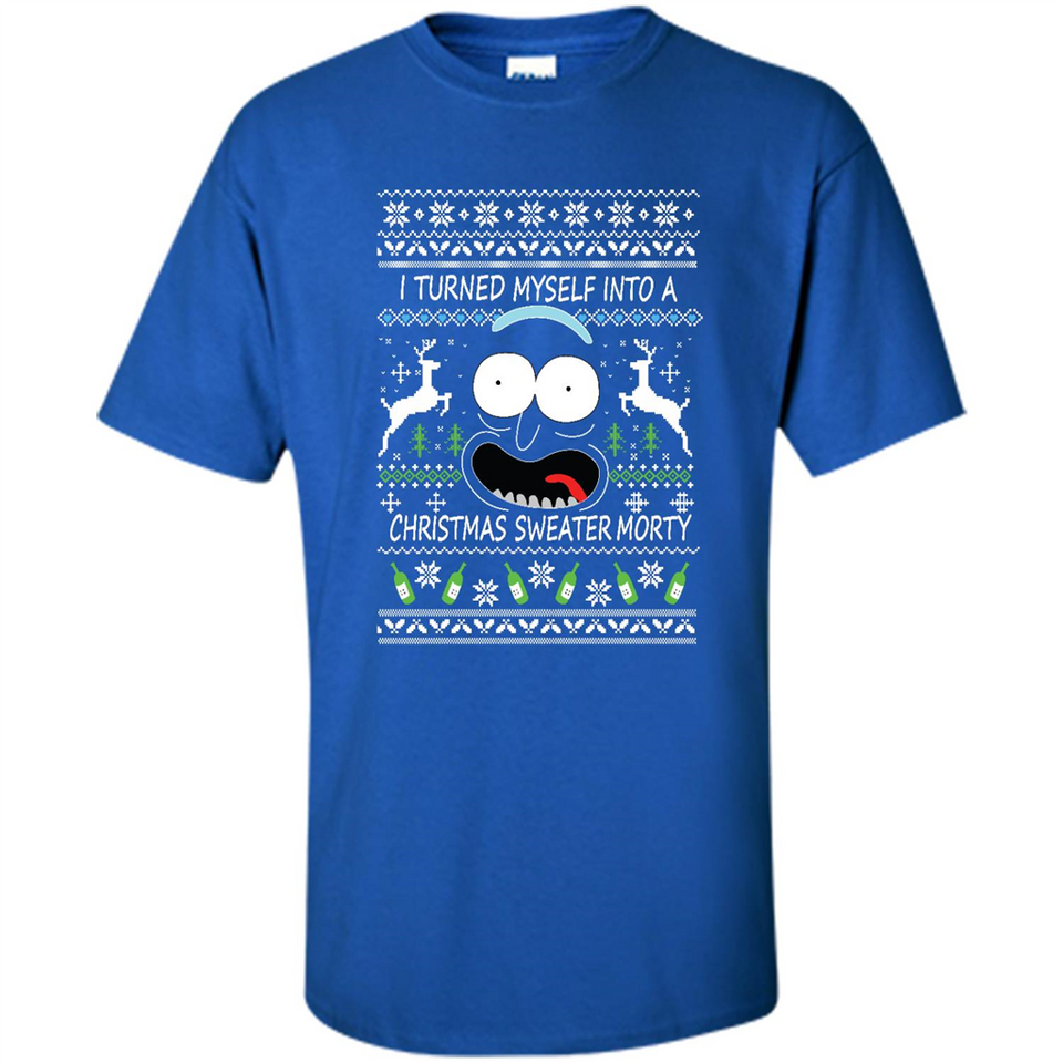 RICK AND MORTY-I TURNED MYSELF INTO A CHRISTMAS SWEATER MORTY UGLY XMAS SWEATER