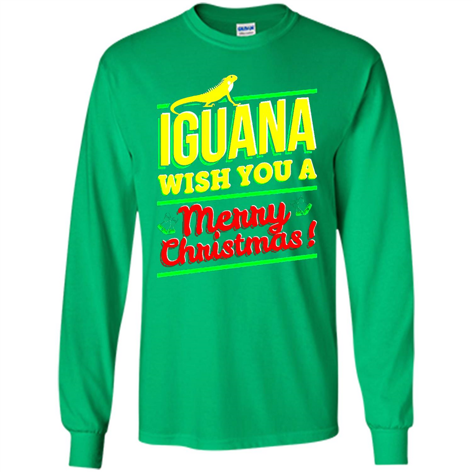 Iguana Wish You A Merry Christmas Animal - Long Sleeve T-Shirt