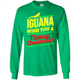 Iguana Wish You A Merry Christmas Animal - Long Sleeve T-Shirt