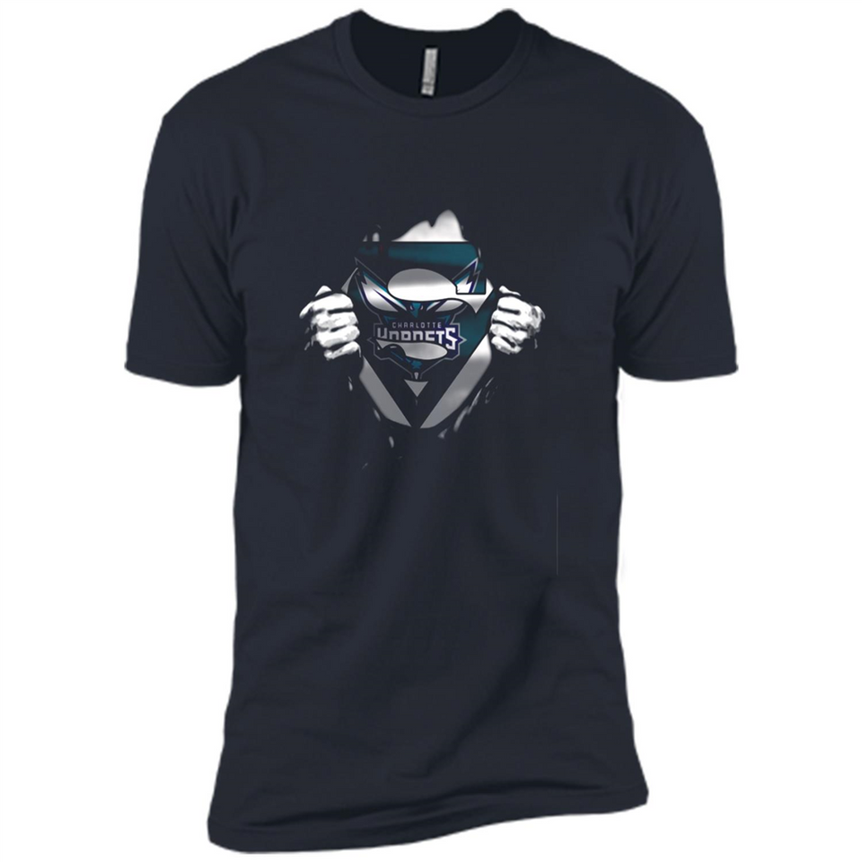 Charlotte Hornets And Superman Fans - Premium Short Sleeve T-Shirt