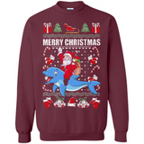 Ugly Christmas Santa Riding Dolphin - Sweatshirt