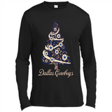 Dallas Cowboys NFL Football Team Logo Christmas Tree T-Shirt - Canvas Long Sleeve T-Shirt