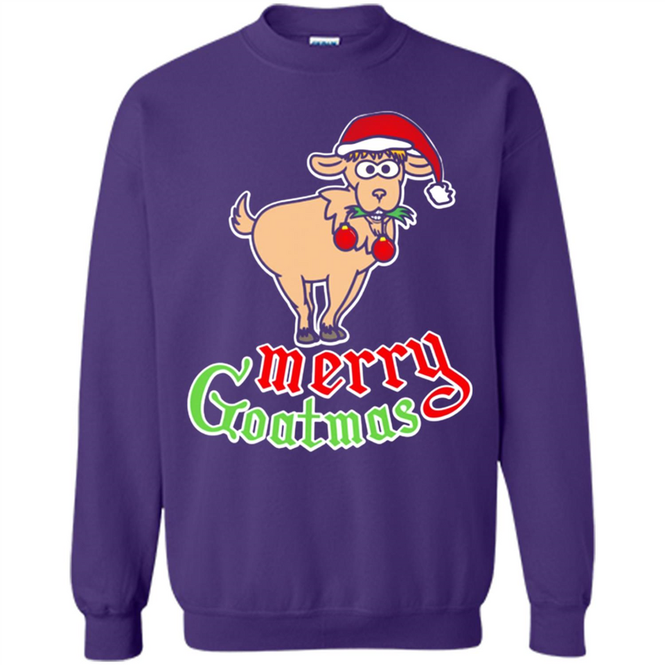 Christmas Merry Goatmas Goat Shirt Santa Hat - Sweatshirt