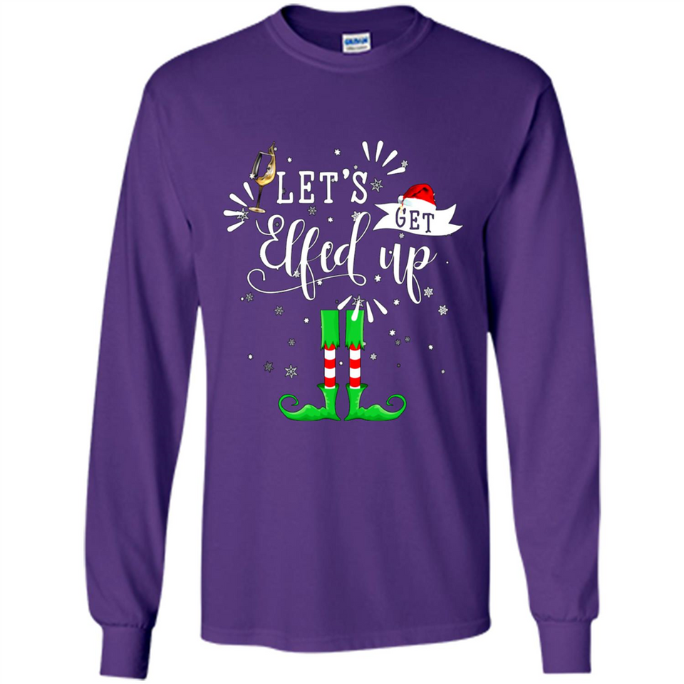 Let's Get Elfed Up Funny Drinking Wine Christmas Elf PINGPONG