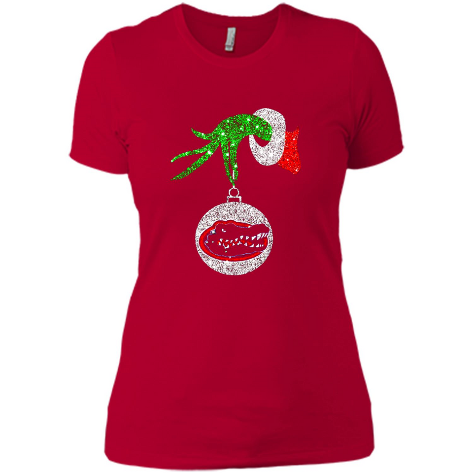 Funny Florida Gators Glitter Grinch Monogram Ornament Christmas Gift - Ladies' Boyfriend T-Shirt