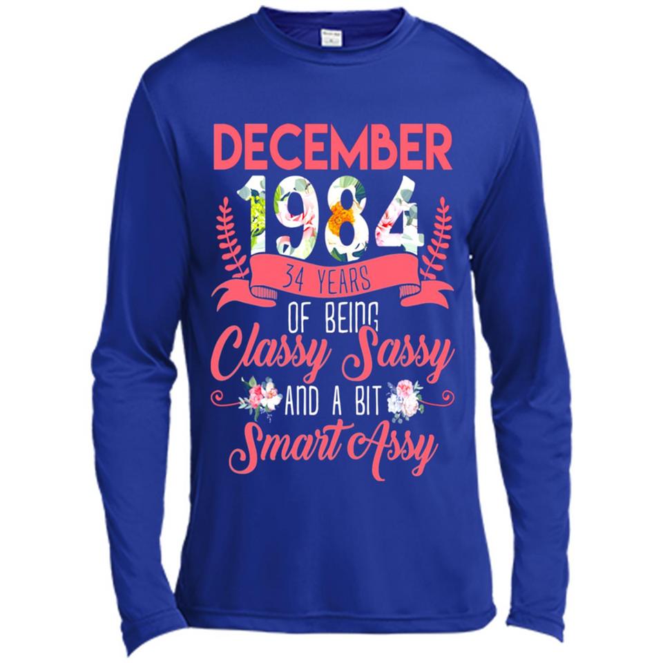 December 1984 34 Years Of Being Classy Sassy - Canvas Long Sleeve T-Shirt