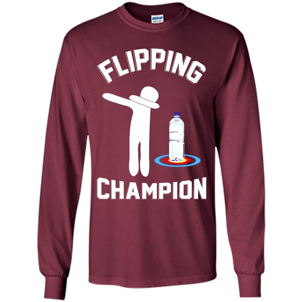 Water Bottle Flipping Tshirt Dabbing Flipping Champion - Long Sleeve T-Shirt