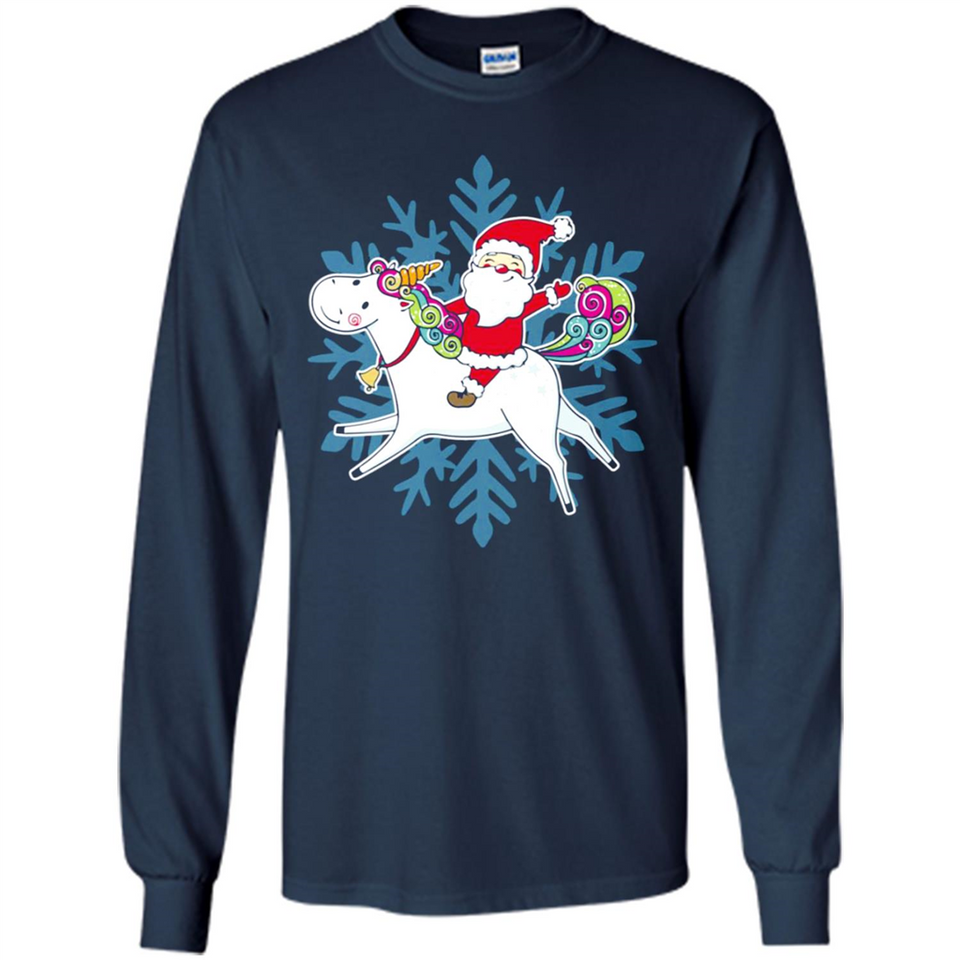 Unicorn And Santa Christmas 1 - Long Sleeve T-Shirt