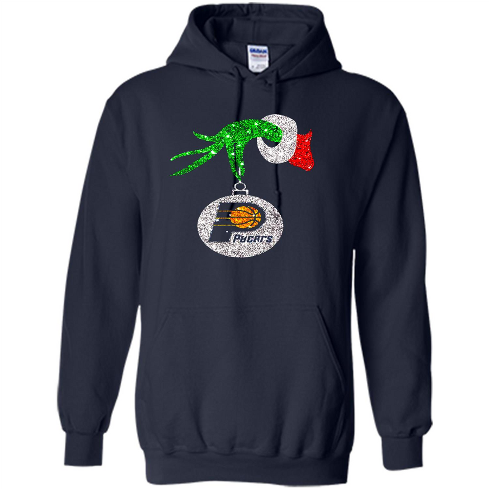 Amazing tee Indiana Pacers Glitter Grinch Monogram Ornament Christmas Gift - Hoodie