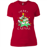 Merry Catmas Funny Cool Christmas Mug PINGPONG - Ladies' Boyfriend T-Shirt