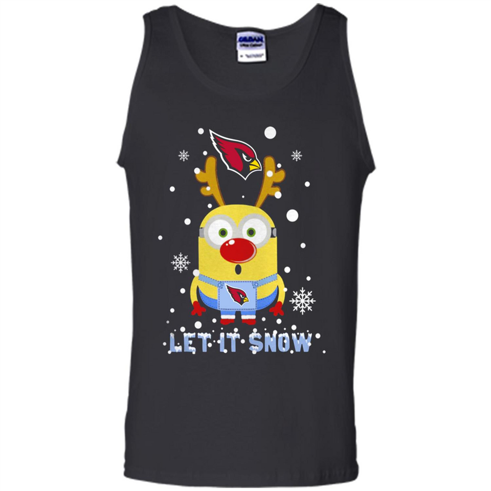 Minion Arizona Cardinals Ugly Christmas Sweater Let it Snow - Tank Top