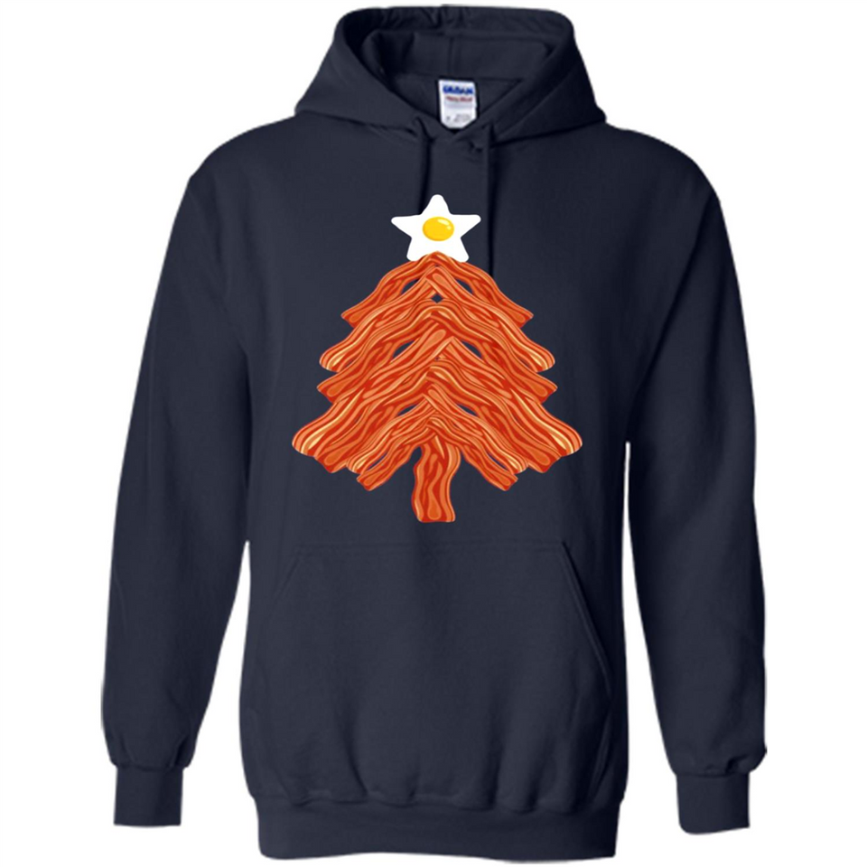 Bacon & Eggs Over Easy Fried Food Breakfast Xmas Tree Foodie - Hoodie