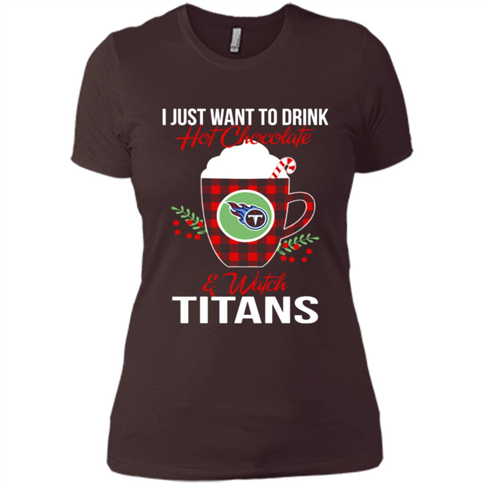 I Just Want To Drink Hot Chocolate & Watch Tennessee Titans Ugly Christmas Sweater PINGPONG