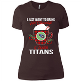 I Just Want To Drink Hot Chocolate & Watch Tennessee Titans Ugly Christmas Sweater PINGPONG