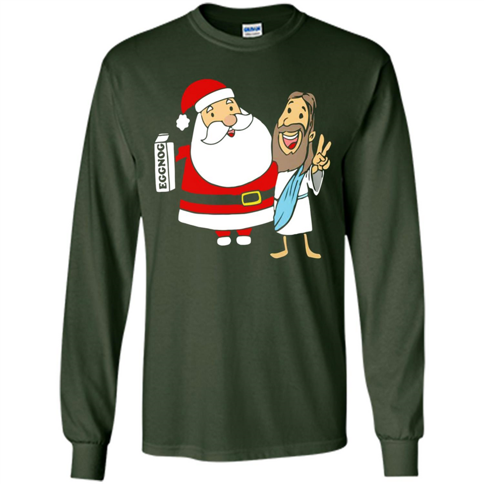 Eggnog Santa And Jesus Christmas