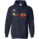 Christmas Unicorn Rudolph and Santa - Hoodie