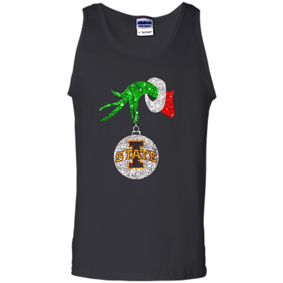 Amazing Iowa State Cyclones Glitter Grinch Monogram Ornament Christmas Gift - Tank Top