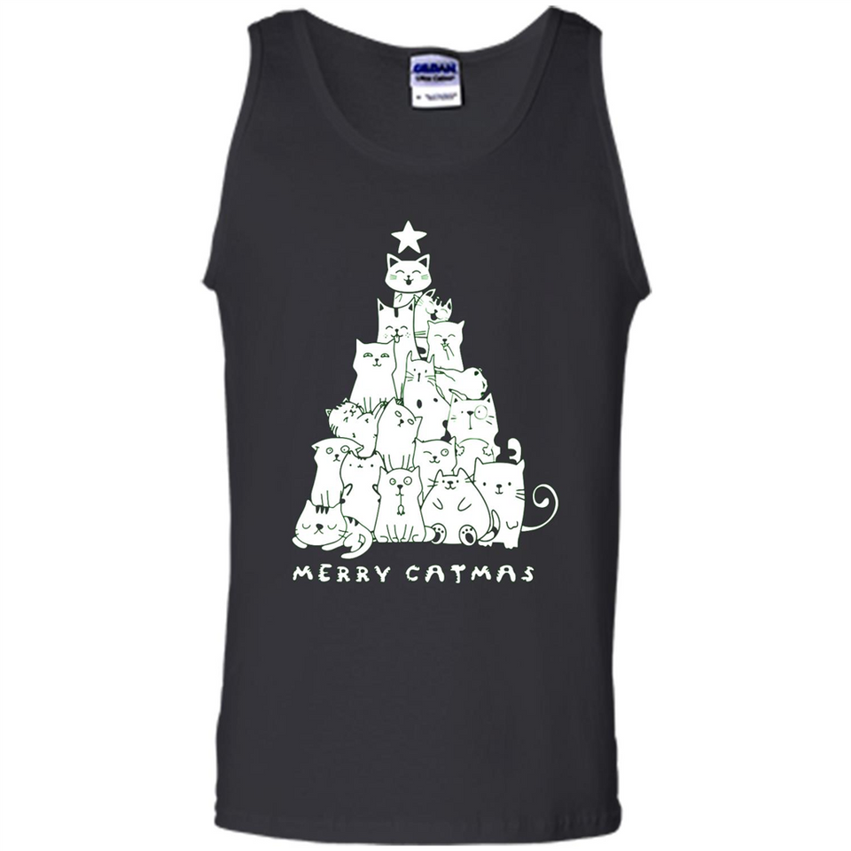 Merry Catmas - Merry Christmas Cat Lover Mug PINGPONG - Tank Top