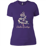 Dallas Cowboys NFL Football Team Logo Christmas Tree T-Shirt - Ladies' Boyfriend T-Shirt