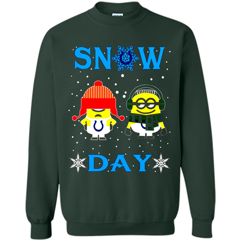 Snow Day Shirt For Indianapolis Colts Vs Minion Fans pingpong