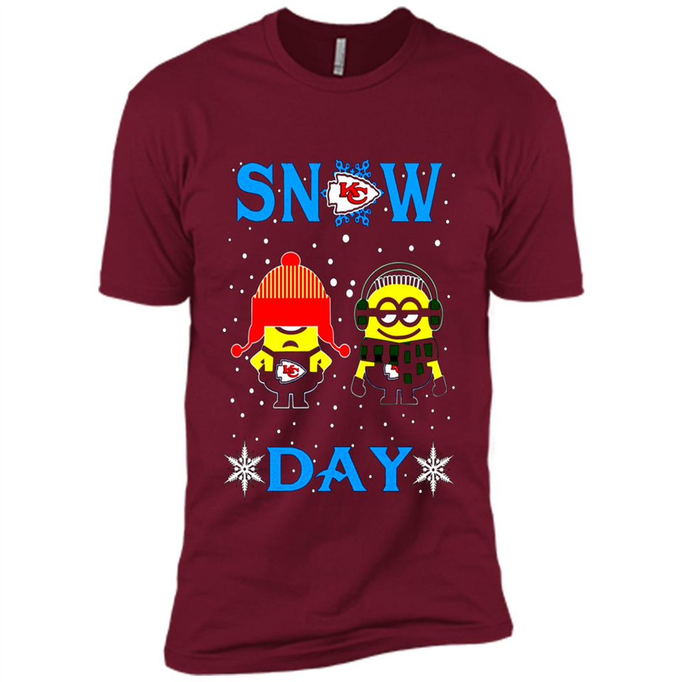 Snow Day Shirt For Kansas City Chiefs Vs Minion Fans Cotton pingpong