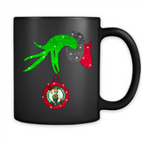 GRINCH HAND HOLDING BOSTON CELTICS NBA GLITTER CHRISTMAS PINGPONG