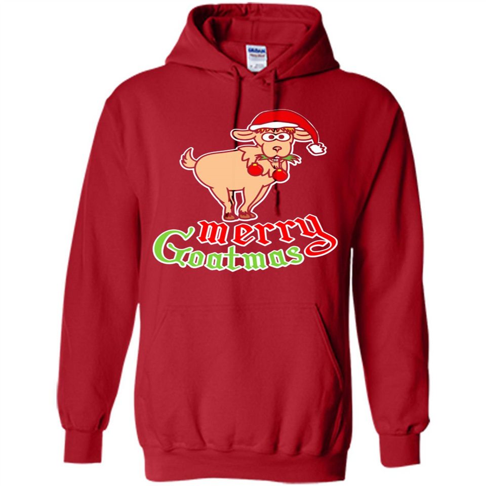 Christmas Merry Goatmas Goat Shirt Santa Hat - Hoodie