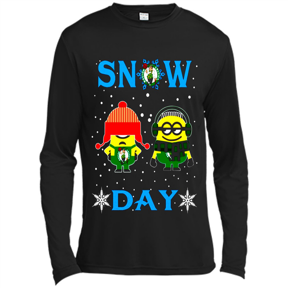 Snow Day Shirt For Boston Celtics Vs Minion Fans pingpong