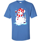 Cute Snowman drink Red Wine Christmas T-Shirt - Shirt