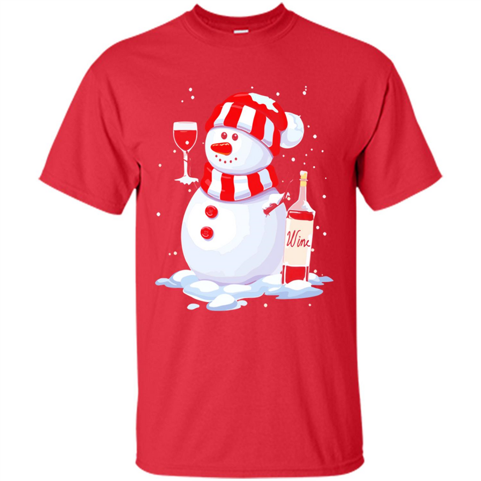 Cute Snowman drink Red Wine Christmas - Shirt