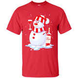 Cute Snowman drink Red Wine Christmas - Shirt