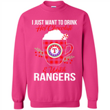 I Just Want To Drink Hot Chocolate & Watch Texas Rangers Ugly Christmas Sweater PINGPONG