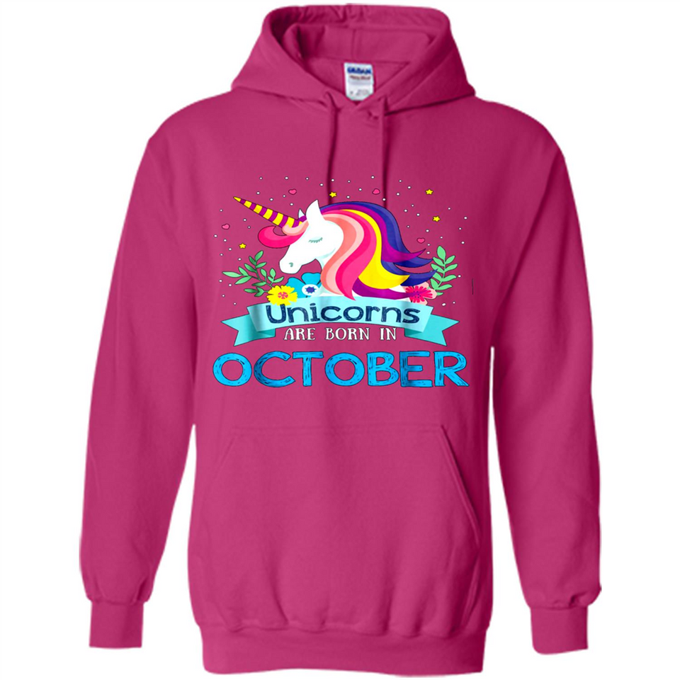 Unicorns are born in October Birthday Rainbow Gift Ladies Custom