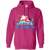 Unicorns are born in October Birthday Rainbow Gift Ladies Custom