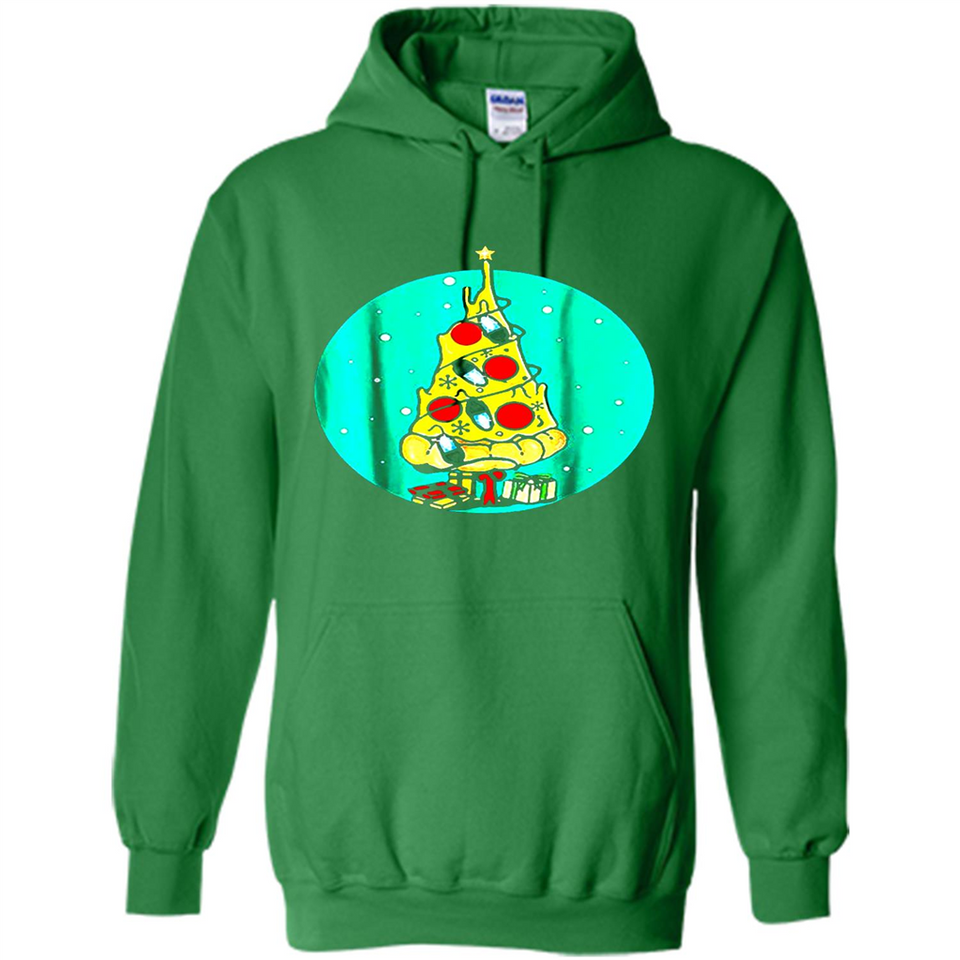 Funny Pizza Ugly Christmas Sweater Xmas Pizza Tree - Hoodie