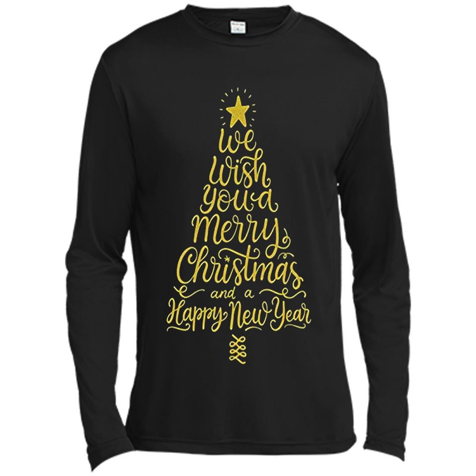 Christmas Tree T-Shirt Funny Mery Christmas Gift Idea - Canvas Long Sleeve T-Shirt