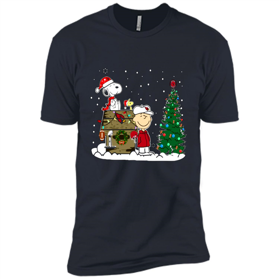 Arizona Cardinals Snoopy The Peanuts Movie Christmas Football Super Bowl pingpong - Premium Short Sleeve T-Shirt