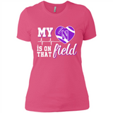 Northwestern Wildcats Football My Heart is on that Field - Ladies' Boyfriend T-Shirt