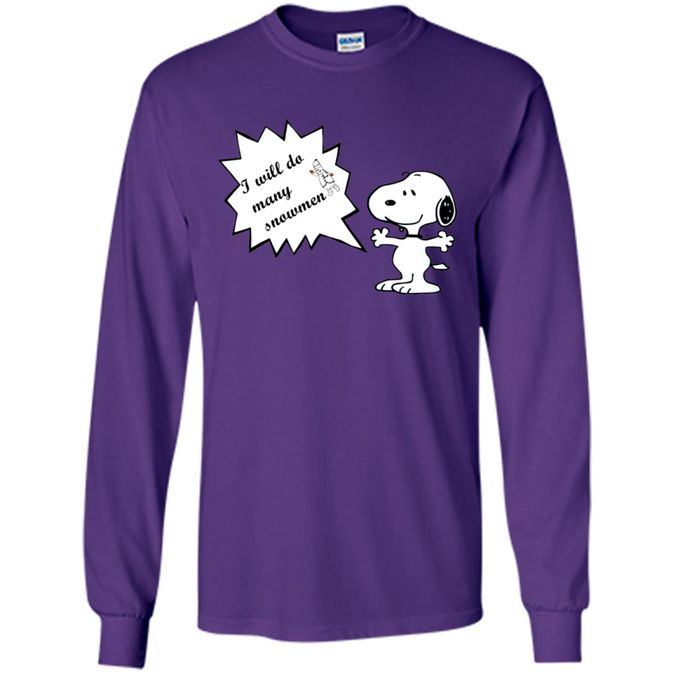 Snoopy I Will Do Many Snowman Christmas