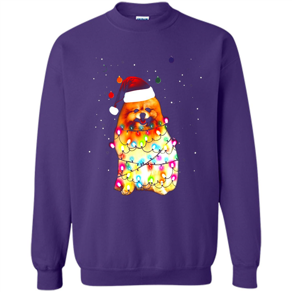 Pomeranian Santa Lights Christmas Dog Xmas Sweatshirt - Sweatshirt