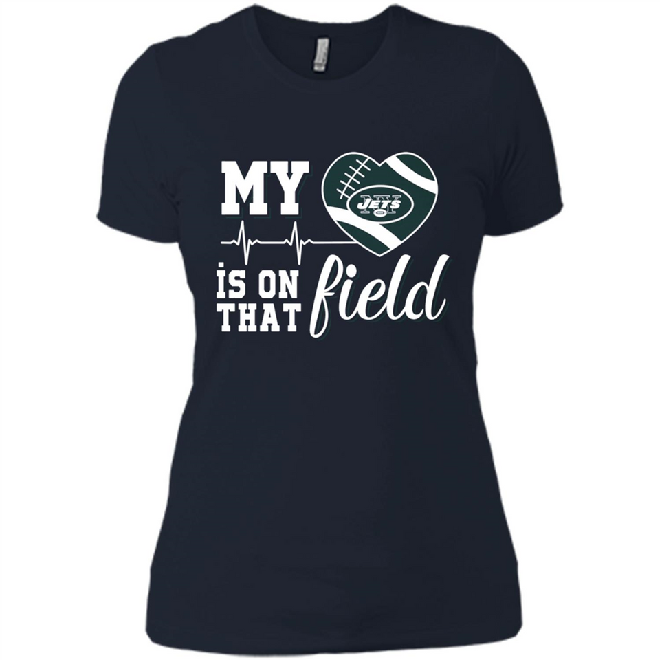New York Jets Football My Heart is on that Field - Ladies' Boyfriend T-Shirt