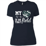 New York Jets Football My Heart is on that Field - Ladies' Boyfriend T-Shirt
