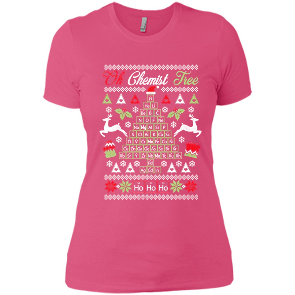 Chemist Tree Shirt Oh Chemistry Tree Ugly Christmas - Ladies' Boyfriend T-Shirt