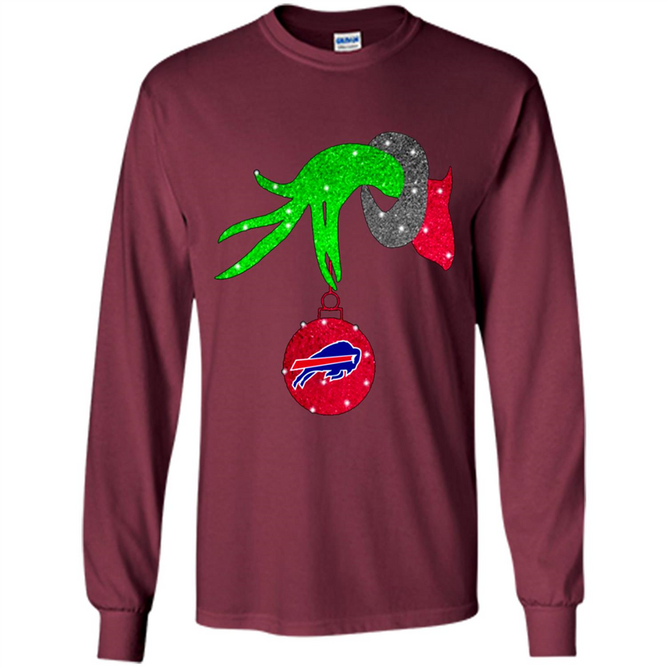GRINCH HAND HOLDING BUFFALO BILLS GLITTER CHRISTMAS PINGPONG