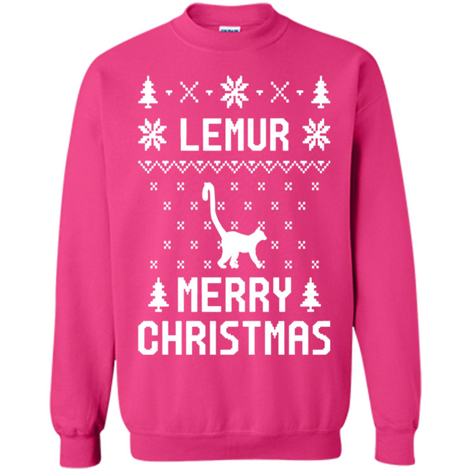 Vintage Tee For Women Men Graphic Shirts Lemur Ugly Christmas Sweater - Sweatshirt