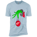 GRINCH HAND HOLDING DETROIT RED WINGS GLITTER CHRISTMAS PINGPONG