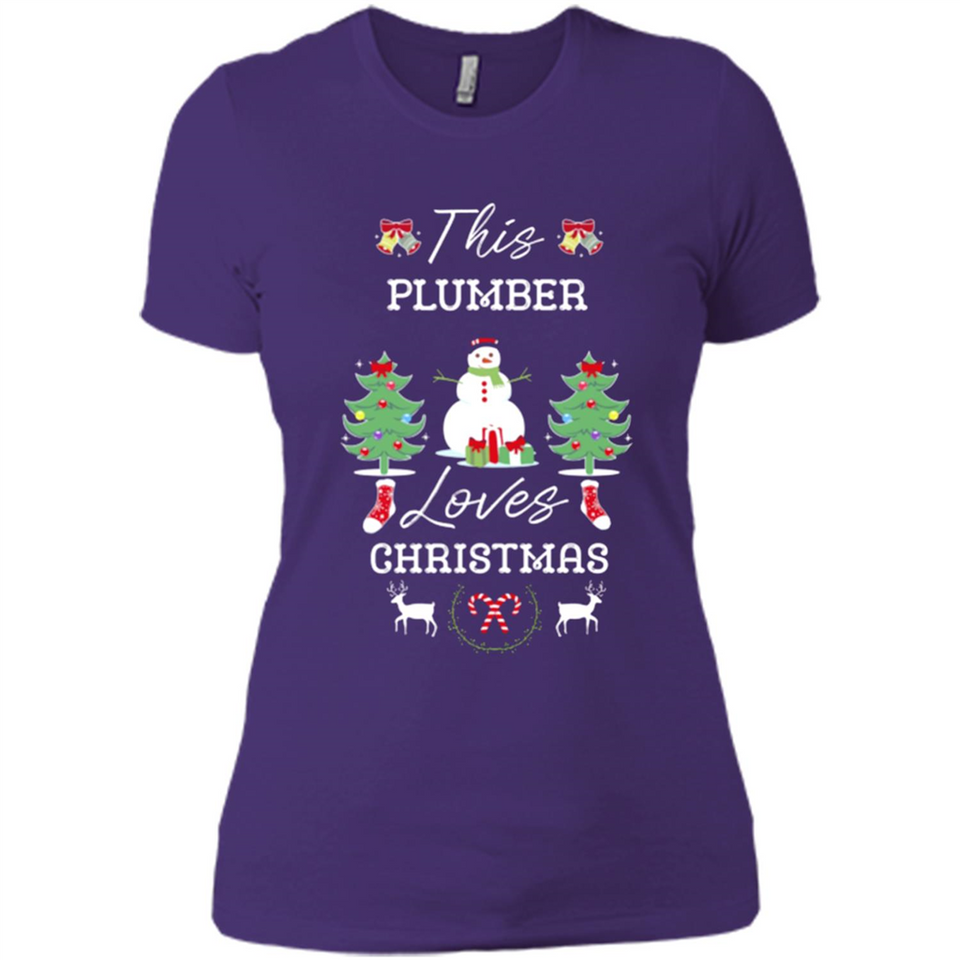 This Plumber Loves Christmas Tree Shirt with Snowman