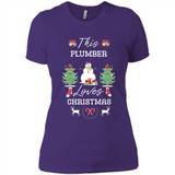 This Plumber Loves Christmas Tree Shirt with Snowman