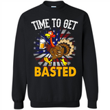 Time To Get Basted Funny Turkey Beer Thanksgiving - Sweatshirt