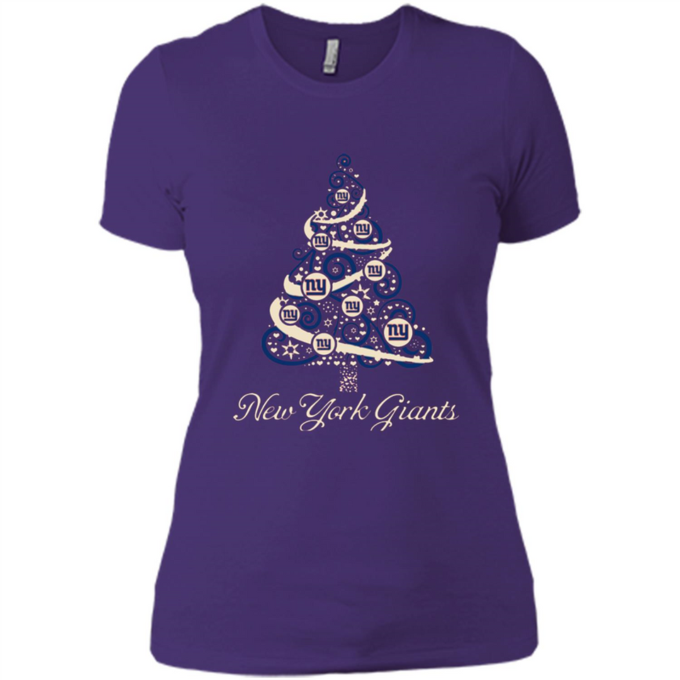 New York Giants NFL Football Team Logo Christmas Tree T-Shirt - Ladies' Boyfriend T-Shirt